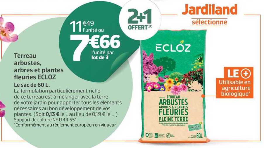 terreau arbustes, arbres et plantes fleuries ecloz
