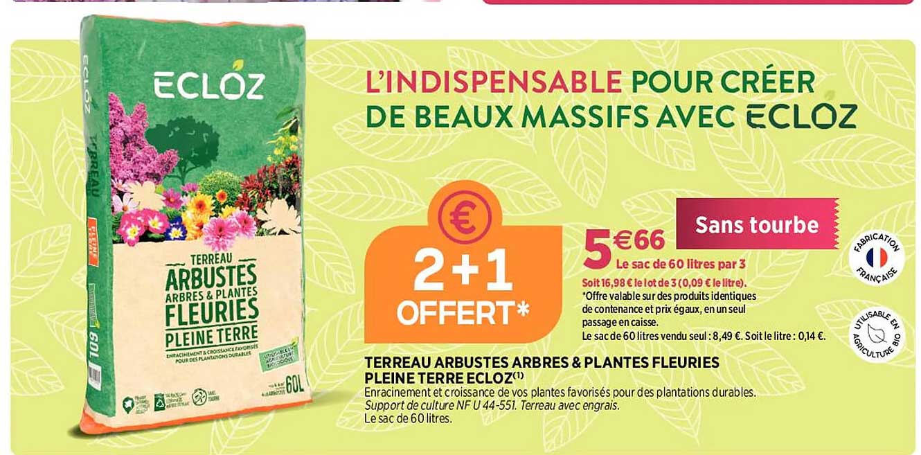 terreau arbustes arbres & plantes fleuries pleine terre ecloz