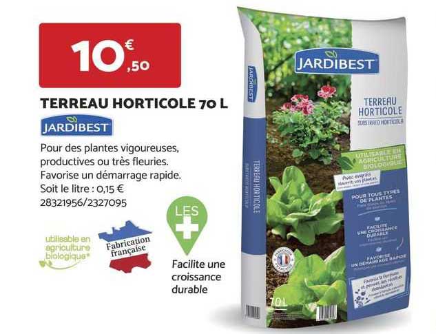 terreau horticole 70 l jardibest