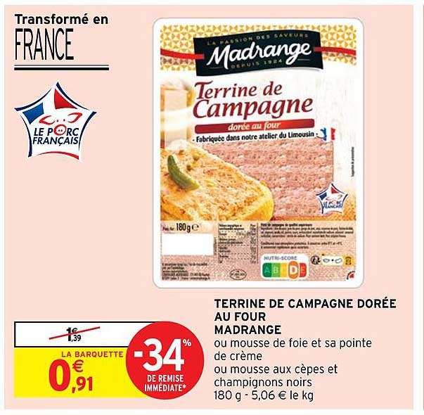 terrine de campagne dorée au four madrange