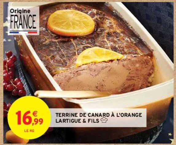 terrine de canard à l'orange lartigue & fils