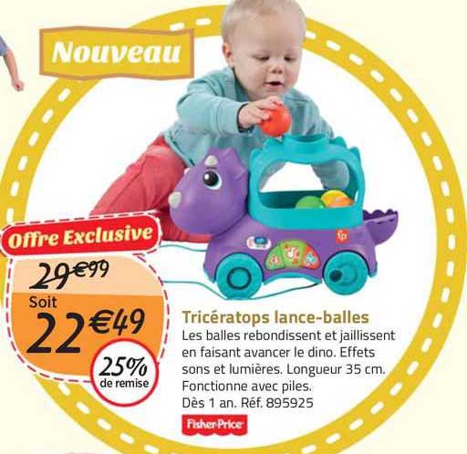 tricératops lance-balles fisher-price