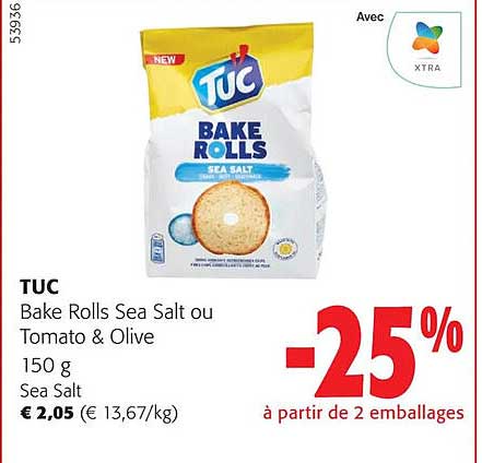 tuc bake rolls sea salt ou tomato & olive