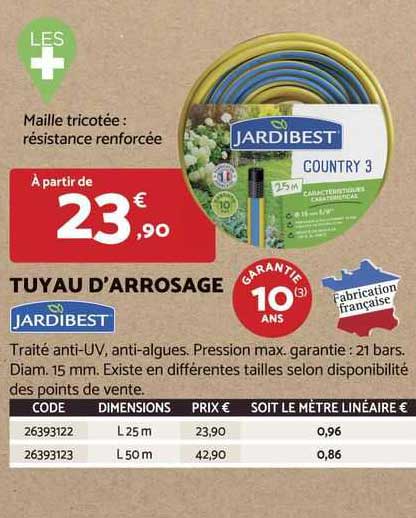 tuyau d'arrosage jardibest