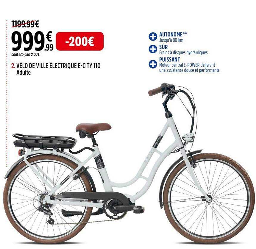 vélo de ville électrique e-city 110 adulte
