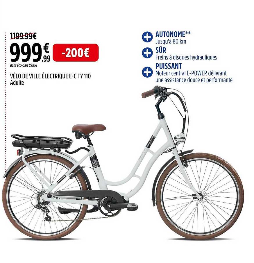 vélo de ville électrique e-city 110 adulte