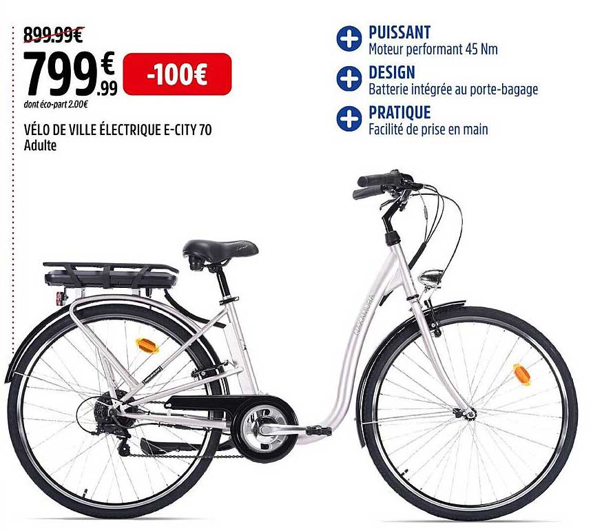 Vélo De Ville électrique E-city 70 Adulte