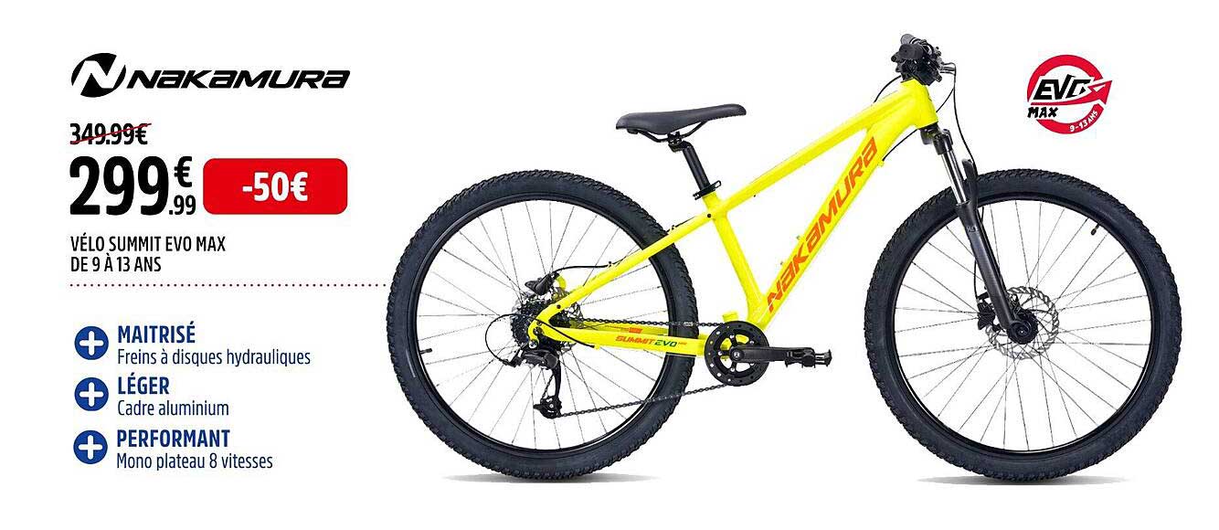 vélo summit evo max de 9 à 13 ans nakamura