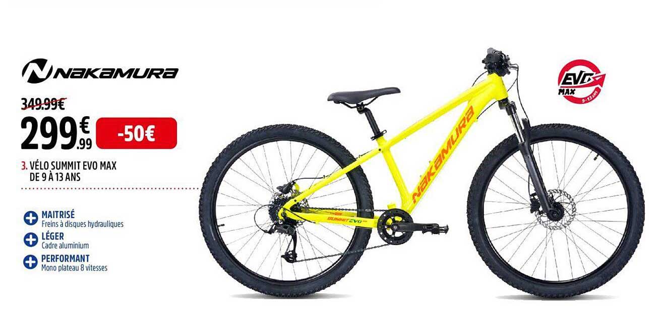 vélo summit evo max de 9 à 13 ans nakamura