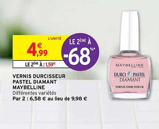 vernis durcisseur pastel diamant maybelline