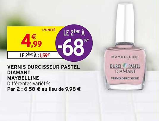 vernis durcisseur pastel diamant maybelline