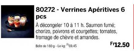 verrines apéritives 6 pcs