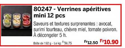 verrines apéritives mini 12 pcs