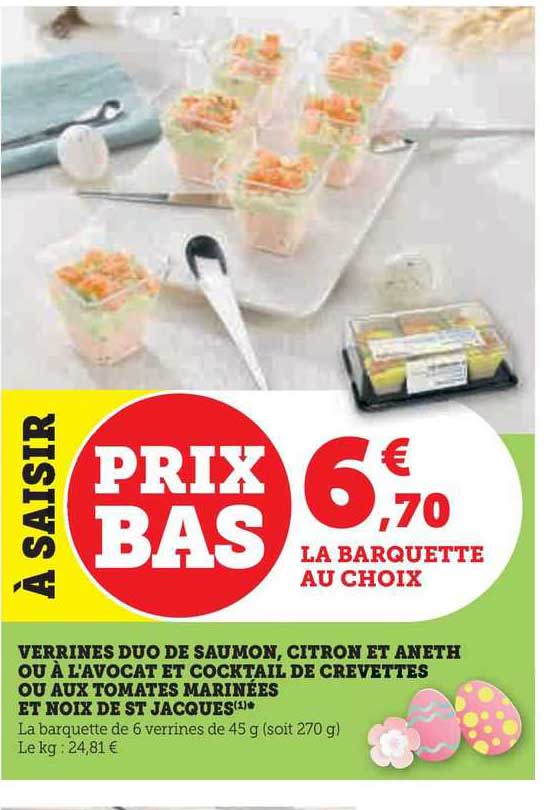 verrines duo du saumon, citron et aneth ou à l'avocat et cocktail de crevettes ou aux tomates marinées et noix de st jacques