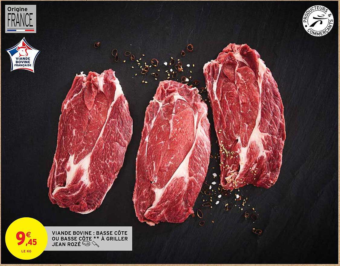 viande bovine : basse côte ou basse côte**à griller jean rozé