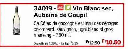Vin Blanc Sec Aubaine De Goupil