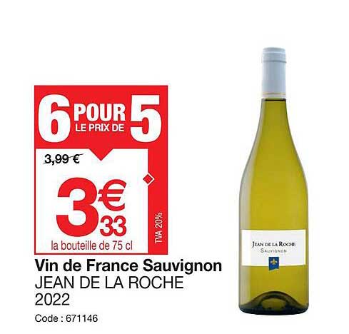 vin de france sauvignon jean de la roche 2022