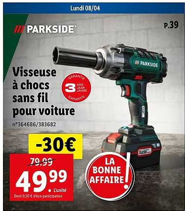 visseuse à chocs sans fil pour voiture parkside