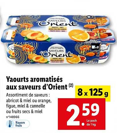yaourts aromatisés aux saveurs d'orient