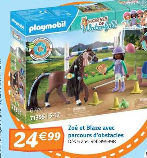 zoé et blaze avec parcours d'obstacles playmobil
