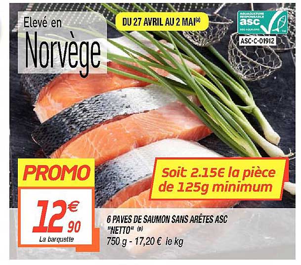 6 pavés de saumon sans arêtes asc "netto"