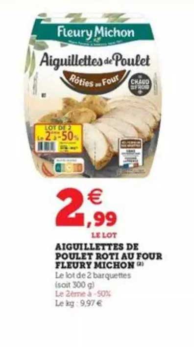 aiguillettes de poulet rôti au four fleury michon