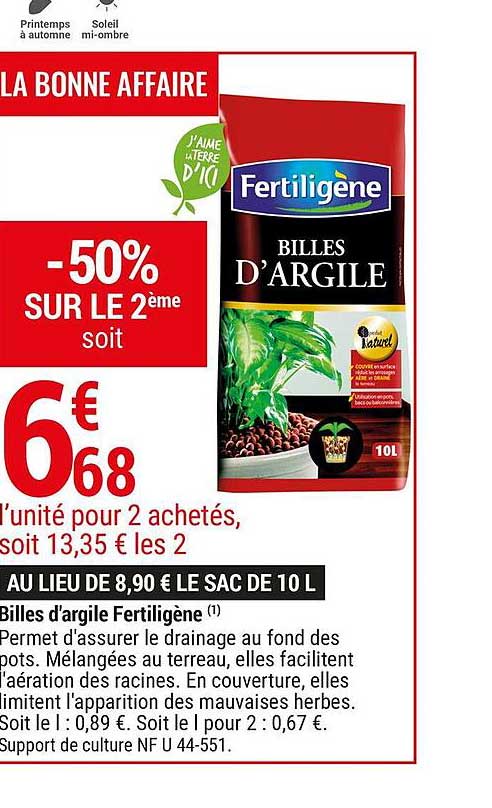 billes d'argile fertiligène