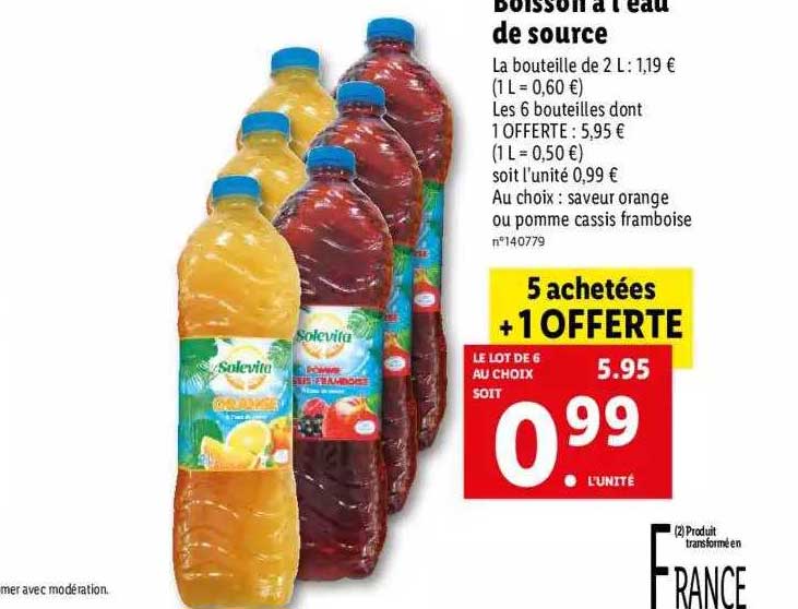 boisson à l'eau de source solevita