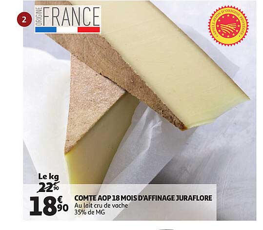comte aop 18 mois d'affinage juraflore