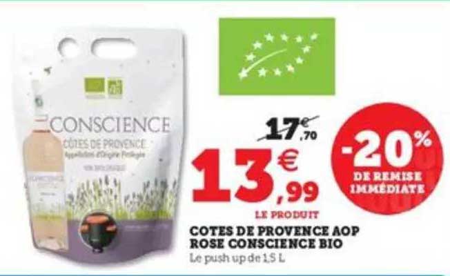 côtes de provence aop rose conscience bio