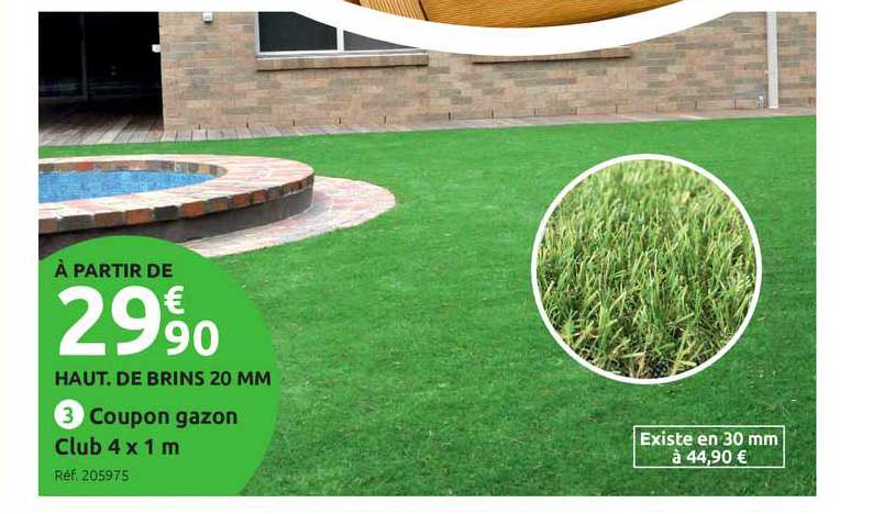 coupon gazon club 4 x 1 m
