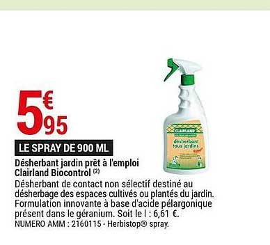 désherbant jardin prêt à l'emploi clairland biocontrol