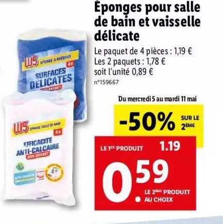 éponges Pour Salle De Bain Et Vaisselle Délicate W5
