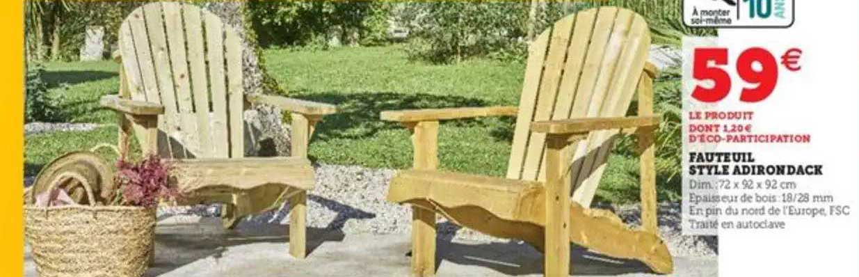 fauteuil style adirondack