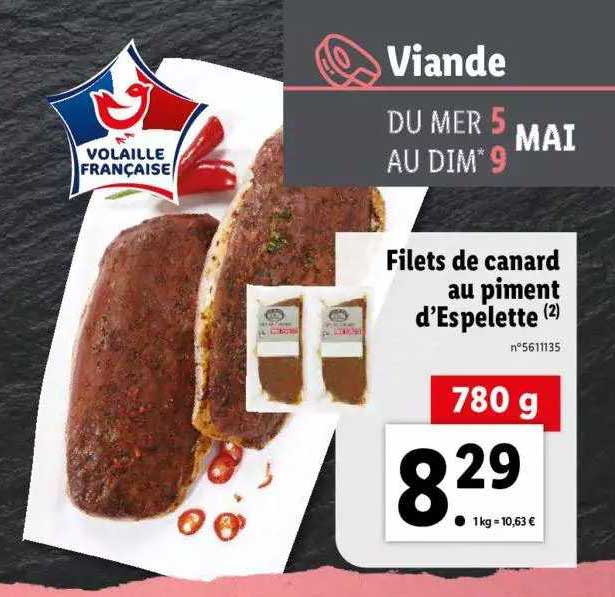 filets de canard au piment d'espelette