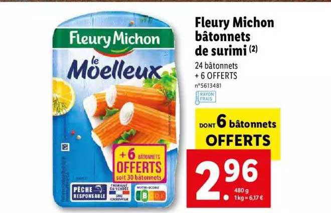 fleury michon bâtonnets de surimi