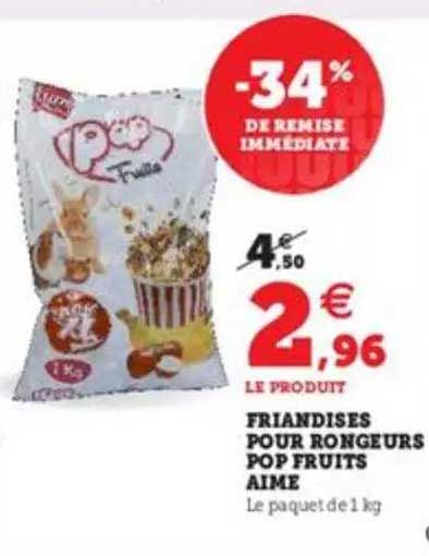 friandises pour rongeurs pop fruits aimé