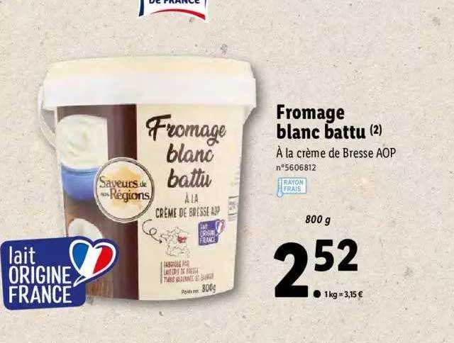 fromage blanc battu saveurs de nos régions