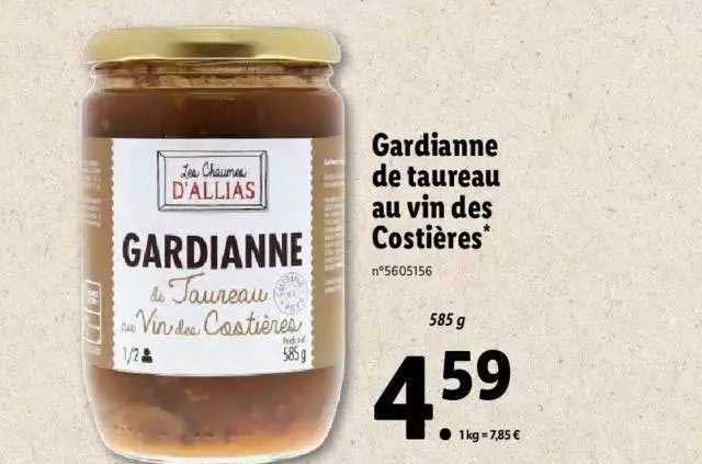 gardianne de taureau au vin des costières