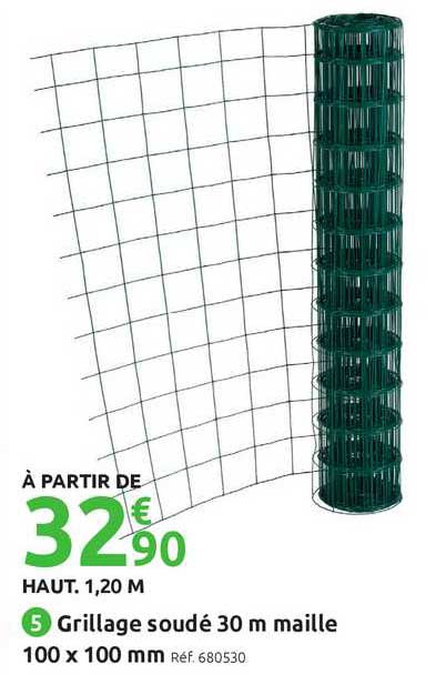 Grillage Soudé 30 M Maille 100 X 100 Mm