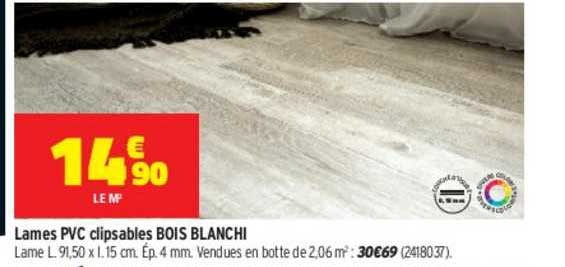 lames pvc clipsables bois blanchi