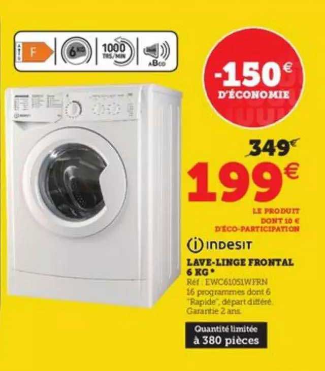 lave-linge frontal 6 kg indesit