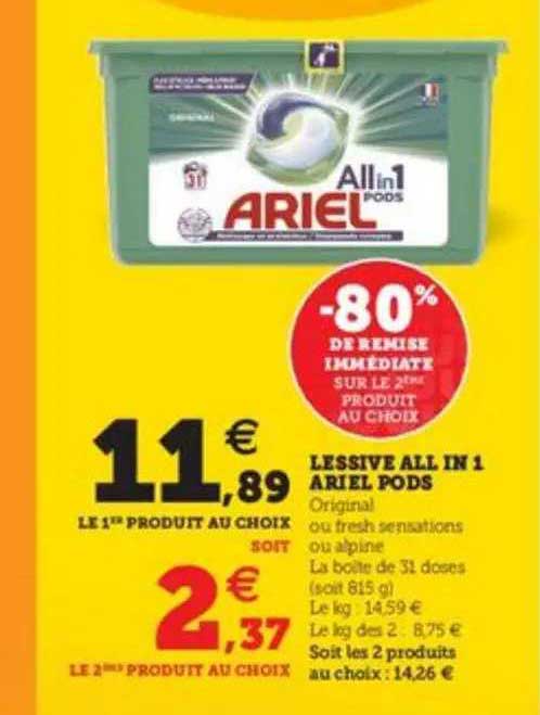 lessive all in 1 ariel pods