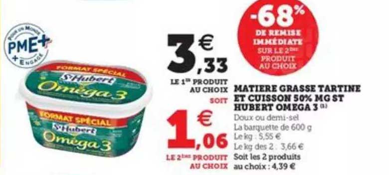matière grasse tartine et cuisson 50% mg st hubert oméga 3