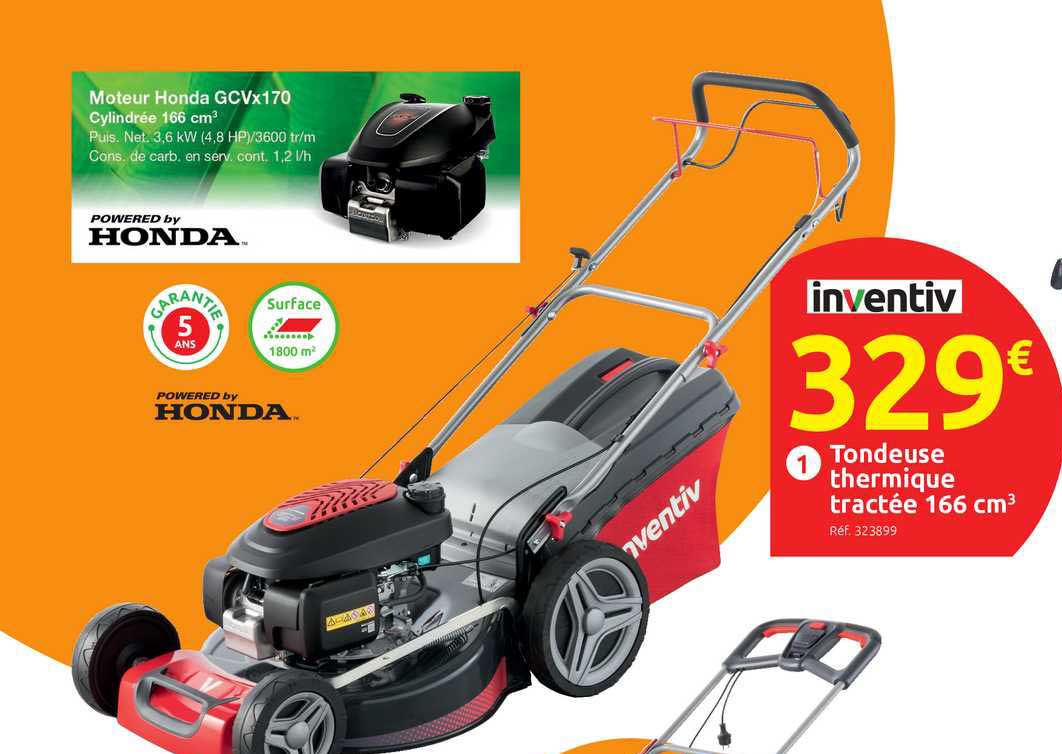 moteur honda gcvx170 honda, tondeuse thermique tractée 166 cm3 inventiv