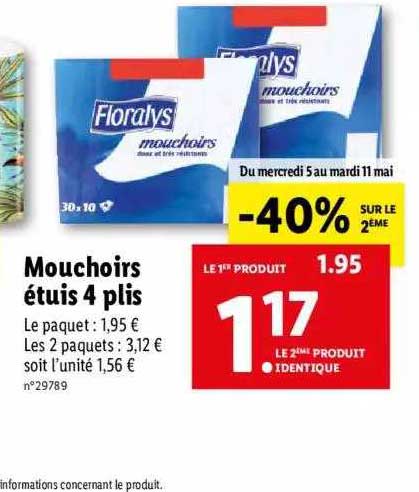 mouchoirs étuis 4 plis