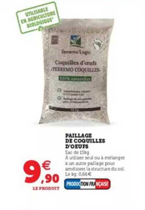 paillage de coquilles d'oeufs