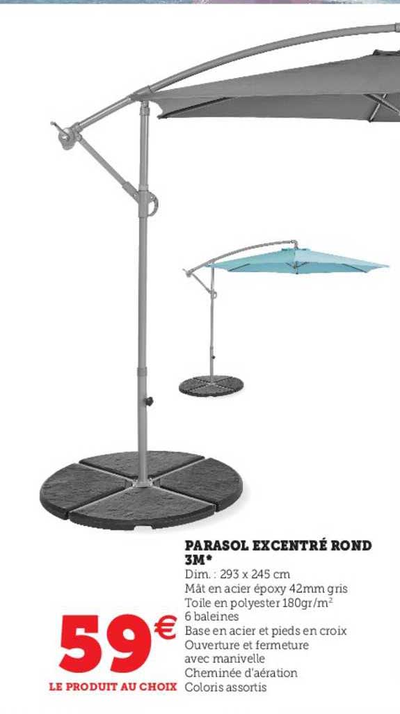 parasol excentré rond 3m