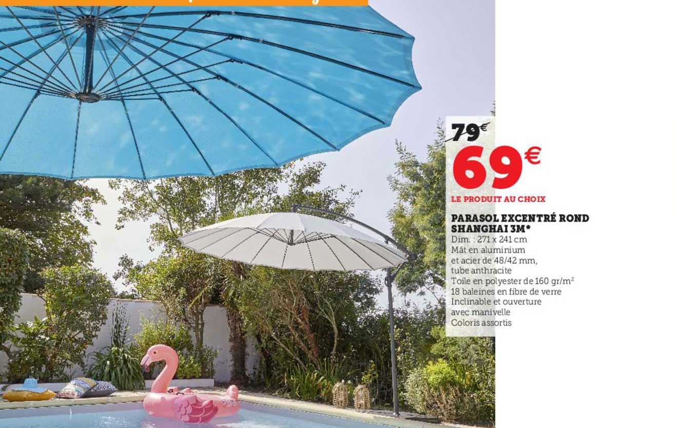 parasol excentré rond shanghai 3m