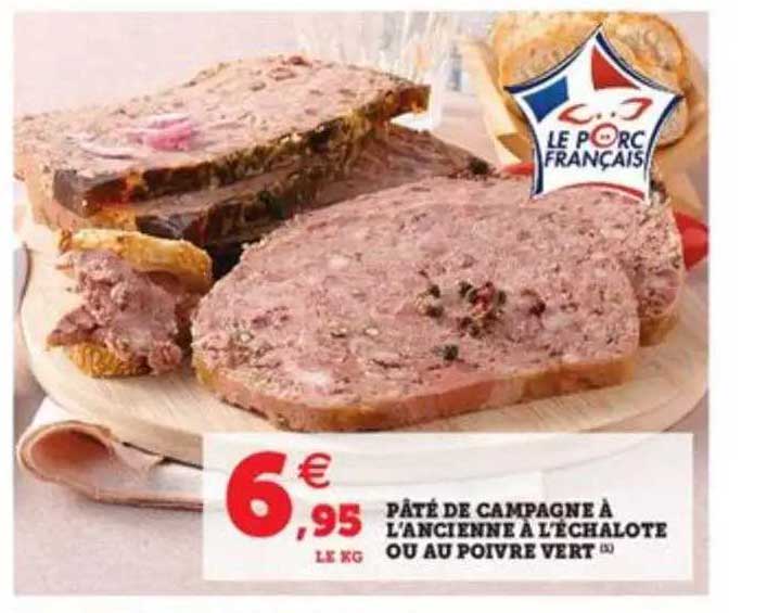 pâté de campagne à l'ancienne à l'échalote ou au poivre vert